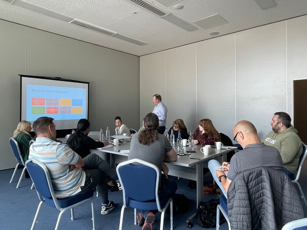 Richard Bartlett delivering a trade workshop to a group